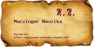 Maczinger Nauzika névjegykártya